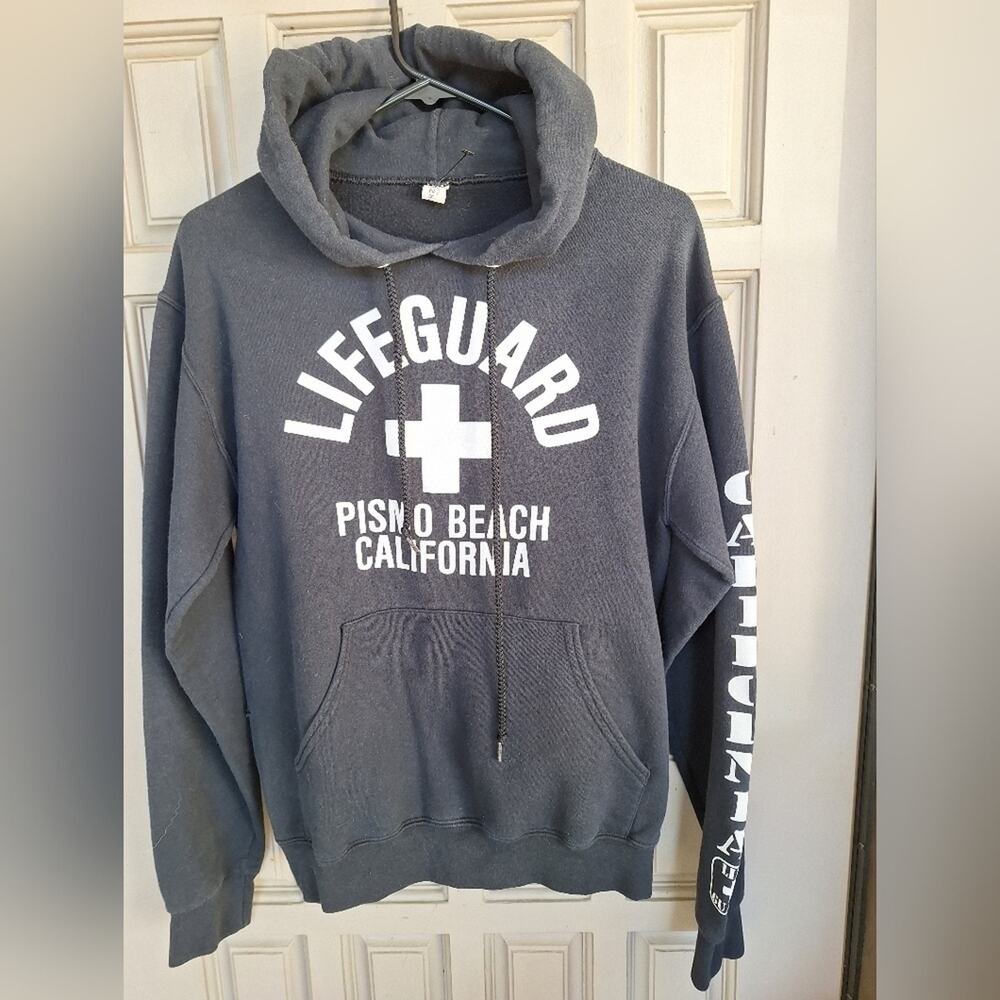 Pismo Beach California Lifeguard Hoodie MSzS Black